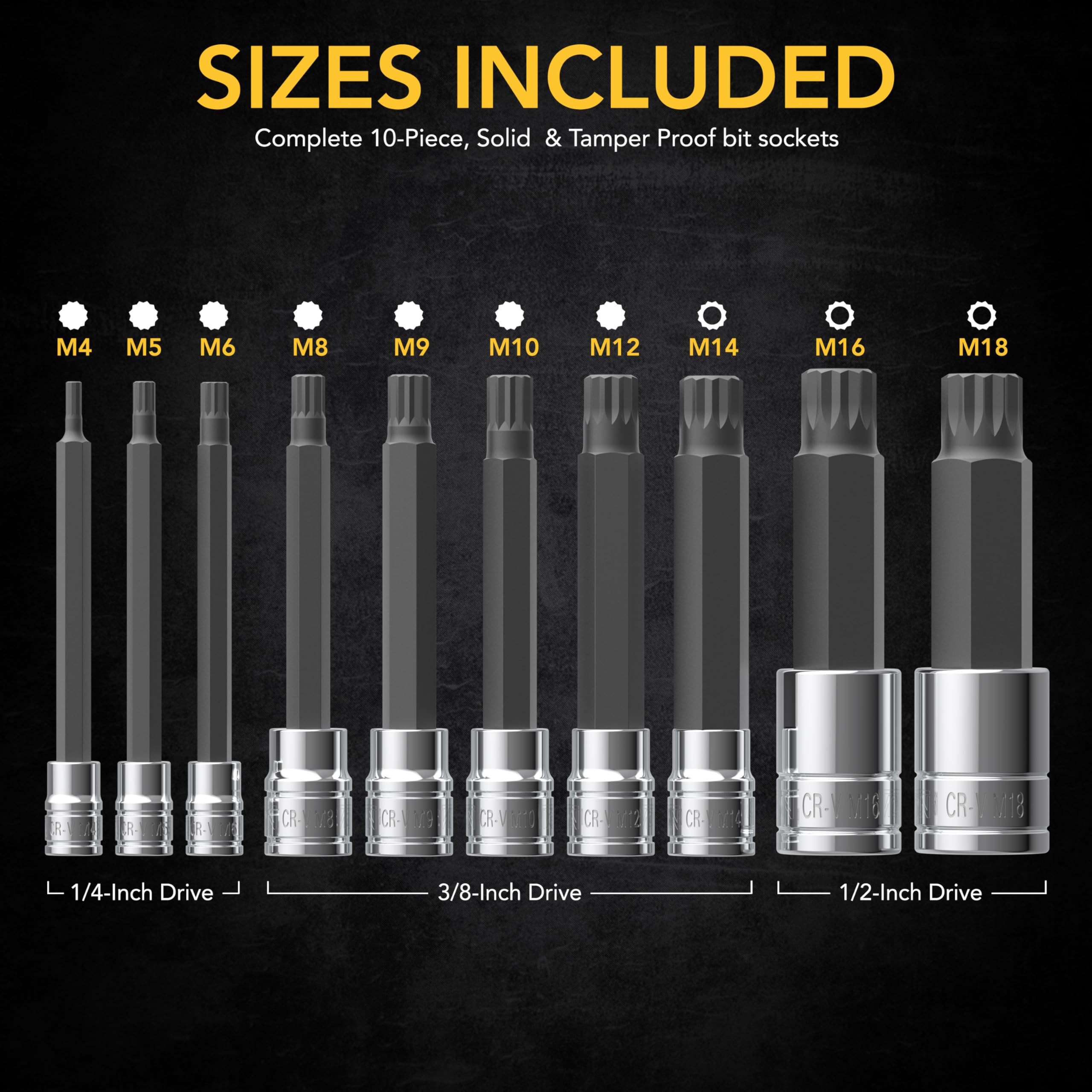 Amazon.com: LEXIVON XZN Triple Square Spline Bit Socket Set, Extra
